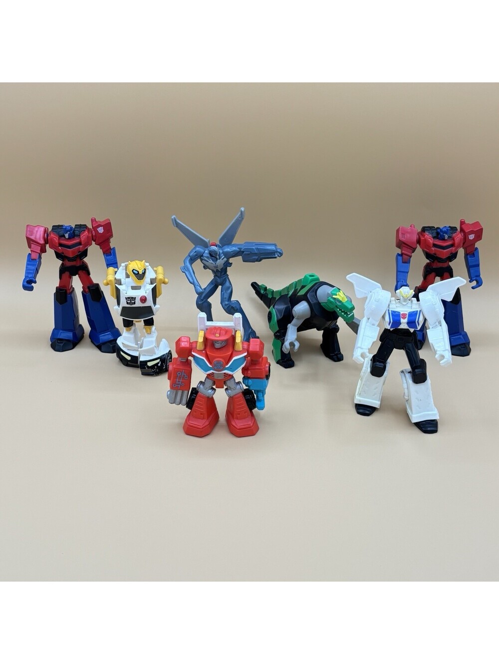 Transformers Figure Lot McDonald's Rescue Bots Optimus Prime Grimlock Heatwave